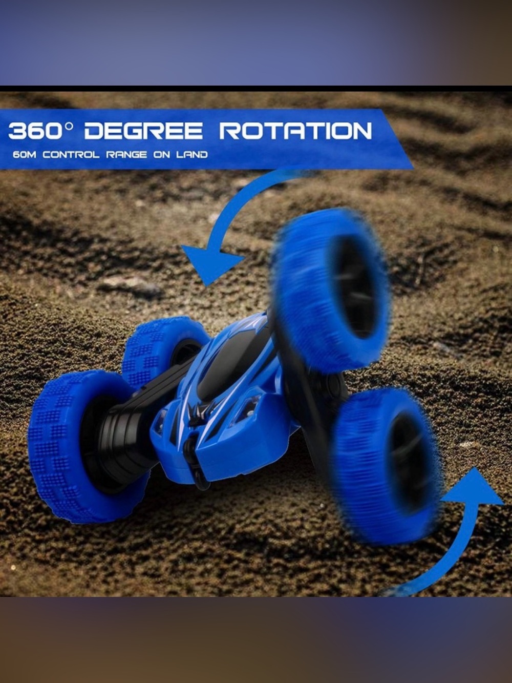 Blue 360° Stunt RC Stunt Car, Remote Control Car, 360 degree flip - Kids Toys